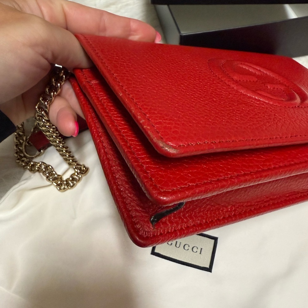 Gucci Interlocking G Soho Red Leather Wallet On C… - image 6
